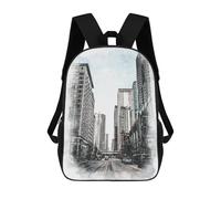 sinyumoney Sacs À Dos 3D Pour Enfants, Sacs D'école Chicago Street Sac D'école Imprimé En 3D Pour Garçons, Élèves Du Primaire Et Du Collège 17inch