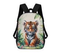 sinyumoney Sacs À Dos 3D Pour Enfants, Sacs D'école Cute Tiger Cub Watercolor Sac D'école Imprimé En 3D Pour Garçons, Élèves Du Primaire Et Du Collège 17inch