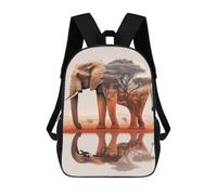 sinyumoney Sacs À Dos 3D Pour Enfants, Sacs D'école Elephant Sunset Animal Sac D'école Imprimé En 3D Pour Garçons, Élèves Du Primaire Et Du Collège 17inch