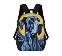 sinyumoney Sacs À Dos 3D Pour Enfants, Sacs D'école Great Dane Starry Night Sac D'école Imprimé En 3D Pour Garçons, Élèves Du Primaire Et Du Collège 17inch