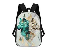 sinyumoney Sacs À Dos 3D Pour Enfants, Sacs D'école Legends of Kintsugi Wolves Sac D'école Imprimé En 3D Pour Garçons, Élèves Du Primaire Et Du Collège 17inch