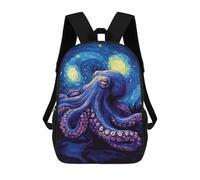 sinyumoney Sacs À Dos 3D Pour Enfants, Sacs D'école Octopus Starry Night Sac D'école Imprimé En 3D Pour Garçons, Élèves Du Primaire Et Du Collège 17inch