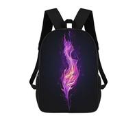 sinyumoney Sacs À Dos 3D Pour Enfants, Sacs D'école Purple Flame Sac D'école Imprimé En 3D Pour Garçons, Élèves Du Primaire Et Du Collège 17inch