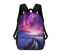sinyumoney Sacs À Dos 3D Pour Enfants, Sacs D'école Purple Northern Lights Sac D'école Imprimé En 3D Pour Garçons, Élèves Du Primaire Et Du Collège 17inch