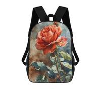 sinyumoney Sacs À Dos 3D Pour Enfants, Sacs D'école Red Rose Painting Sac D'école Imprimé En 3D Pour Garçons, Élèves Du Primaire Et Du Collège 17inch