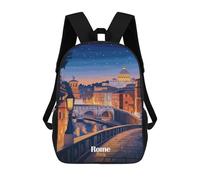 sinyumoney Sacs À Dos 3D Pour Enfants, Sacs D'école Rome Cityscape at Dusk Sac D'école Imprimé En 3D Pour Garçons, Élèves Du Primaire Et Du Collège 17inch