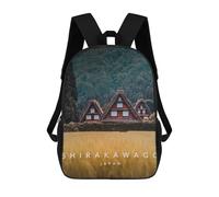 sinyumoney Sacs À Dos 3D Pour Enfants, Sacs D'école Shirakawago Unesco Village Sac D'école Imprimé En 3D Pour Garçons, Élèves Du Primaire Et Du Collège 17inch