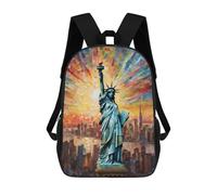 sinyumoney Sacs À Dos 3D Pour Enfants, Sacs D'école Statue of Liberty Sac D'école Imprimé En 3D Pour Garçons, Élèves Du Primaire Et Du Collège 17inch