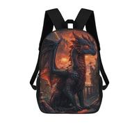 sinyumoney Sacs À Dos 3D Pour Enfants, Sacs D'école Sunset Dragon Sentinel Sac D'école Imprimé En 3D Pour Garçons, Élèves Du Primaire Et Du Collège 17inch