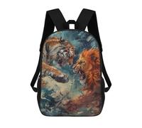 sinyumoney Sacs À Dos 3D Pour Enfants, Sacs D'école Tiger Lion Abstract Art Sac D'école Imprimé En 3D Pour Garçons, Élèves Du Primaire Et Du Collège 17inch