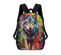sinyumoney Sacs À Dos 3D Pour Enfants, Sacs D'école Wolf Painting Sac D'école Imprimé En 3D Pour Garçons, Élèves Du Primaire Et Du Collège 17inch