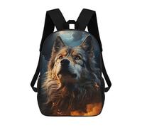sinyumoney Sacs À Dos A Wolf in The Starry Sky Sac À Dos Scolaire Pour Enfants, Sac D'école Imprimé En 3D Pour Garçons, Élèves Du Primaire Et Du Collège 17inch