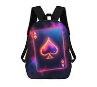 sinyumoney Sacs À Dos Ace of Spades Neon Sac À Dos Scolaire Pour Enfants, Sac D'école Imprimé En 3D Pour Garçons, Élèves Du Primaire Et Du Collège 17inch