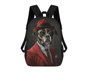 sinyumoney Sacs À Dos American Staffordshire Terrier Suit And Hat Sac À Dos Scolaire Pour Enfants, Sac D'école Imprimé En 3D Pour Garçons, Élèves Du Primaire Et Du Collège 17inch
