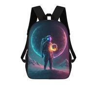 sinyumoney Sacs À Dos Astronaut Holding Planet Sac À Dos Scolaire Pour Enfants, Sac D'école Imprimé En 3D Pour Garçons, Élèves Du Primaire Et Du Collège 17inch