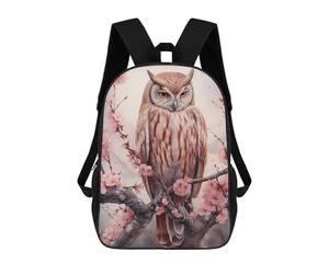 sinyumoney Sacs À Dos Bird Owl Watercolor Sac À Dos Scolaire Pour Enfants, Sac D'école Imprimé En 3D Pour Garçons, Élèves Du Primaire Et Du Collège 17inch