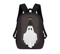 sinyumoney Sacs À Dos Black Cat on Ghost Halloween Illustration Sac À Dos Scolaire Pour Enfants, Sac D'école Imprimé En 3D Pour Garçons, Élèves Du Primaire Et Du Collège 17inch