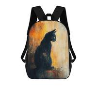 sinyumoney Sacs À Dos Black Cat Portrait Sac À Dos Scolaire Pour Enfants, Sac D'école Imprimé En 3D Pour Garçons, Élèves Du Primaire Et Du Collège 17inch