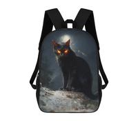 sinyumoney Sacs À Dos Black Cat with Glowing Eyes Sac À Dos Scolaire Pour Enfants, Sac D'école Imprimé En 3D Pour Garçons, Élèves Du Primaire Et Du Collège 17inch