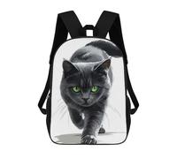 sinyumoney Sacs À Dos Black Cat with Green Eyes Sac À Dos Scolaire Pour Enfants, Sac D'école Imprimé En 3D Pour Garçons, Élèves Du Primaire Et Du Collège 17inch