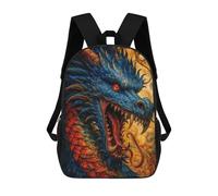sinyumoney Sacs À Dos Blue And Red Dragon Head Sac À Dos Scolaire Pour Enfants, Sac D'école Imprimé En 3D Pour Garçons, Élèves Du Primaire Et Du Collège 17inch
