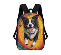sinyumoney Sacs À Dos Border Collie in Space Sac À Dos Scolaire Pour Enfants, Sac D'école Imprimé En 3D Pour Garçons, Élèves Du Primaire Et Du Collège 17inch