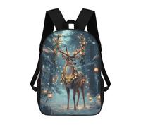 sinyumoney Sacs À Dos Christmas Deer in Forest Sac À Dos Scolaire Pour Enfants, Sac D'école Imprimé En 3D Pour Garçons, Élèves Du Primaire Et Du Collège 17inch