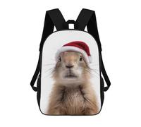 sinyumoney Sacs À Dos Christmas Prairie Dog with Santa Hat Sac À Dos Scolaire Pour Enfants, Sac D'école Imprimé En 3D Pour Garçons, Élèves Du Primaire Et Du Collège 17inch