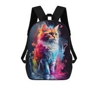 sinyumoney Sacs À Dos Colorful Abstract Cat Art-7 Sac À Dos Scolaire Pour Enfants, Sac D'école Imprimé En 3D Pour Garçons, Élèves Du Primaire Et Du Collège 17inch