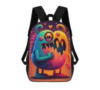 sinyumoney Sacs À Dos Colorful Monster with Heart Sac À Dos Scolaire Pour Enfants, Sac D'école Imprimé En 3D Pour Garçons, Élèves Du Primaire Et Du Collège 17inch