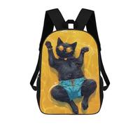 sinyumoney Sacs À Dos Cool Cat in Pool Sac À Dos Scolaire Pour Enfants, Sac D'école Imprimé En 3D Pour Garçons, Élèves Du Primaire Et Du Collège 17inch