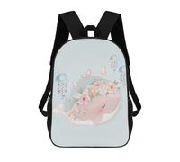 sinyumoney Sacs À Dos Cute Spring Whale Sac À Dos Scolaire Pour Enfants, Sac D'école Imprimé En 3D Pour Garçons, Élèves Du Primaire Et Du Collège 17inch