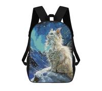 sinyumoney Sacs À Dos Cute White Cat Vintage Sac À Dos Scolaire Pour Enfants, Sac D'école Imprimé En 3D Pour Garçons, Élèves Du Primaire Et Du Collège 17inch