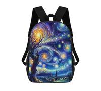 sinyumoney Sacs À Dos Dancing Night Starry Art Sac À Dos Scolaire Pour Enfants, Sac D'école Imprimé En 3D Pour Garçons, Élèves Du Primaire Et Du Collège 17inch