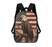 sinyumoney Sacs À Dos De 17 Pouces American Flag Eagle Art Print-2 Sac D'école Imprimé En 3D Pour Garçons (primaire Et Collège)
