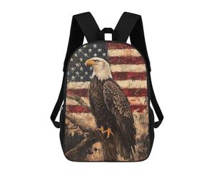 sinyumoney Sacs À Dos De 17 Pouces American Flag Eagle Art Print-2 Sac D'école Imprimé En 3D Pour Garçons (primaire Et Collège)