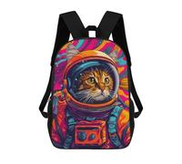 sinyumoney Sacs À Dos De 17 Pouces Astronaut Cat Space Animal Sac D'école Imprimé En 3D Pour Garçons (primaire Et Collège)
