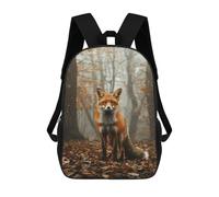 sinyumoney Sacs À Dos De 17 Pouces Autumn Fox in Forest-3 Sac D'école Imprimé En 3D Pour Garçons (primaire Et Collège)