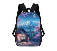 sinyumoney Sacs À Dos De 17 Pouces Cherry Blossom Night in Japan -1 Sac D'école Imprimé En 3D Pour Garçons (primaire Et Collège)