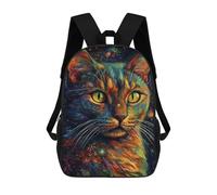 sinyumoney Sacs À Dos De 17 Pouces Colorful Cosmic Cat Art-1 Sac D'école Imprimé En 3D Pour Garçons (primaire Et Collège)