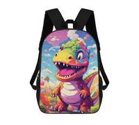 sinyumoney Sacs À Dos De 17 Pouces Colorful Dinosaur Art Print-10 Sac D'école Imprimé En 3D Pour Garçons (primaire Et Collège)