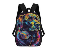 sinyumoney Sacs À Dos De 17 Pouces Colorful Dog Headphones Art Print -8 Sac D'école Imprimé En 3D Pour Garçons (primaire Et Collège)