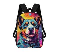sinyumoney Sacs À Dos De 17 Pouces Colorful Dog Portrait Art Sac D'école Imprimé En 3D Pour Garçons (primaire Et Collège)