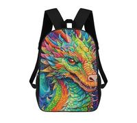 sinyumoney Sacs À Dos De 17 Pouces Colorful Dragon Art Print Sac D'école Imprimé En 3D Pour Garçons (primaire Et Collège)