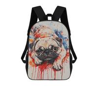 sinyumoney Sacs À Dos De 17 Pouces Colorful Pug Art Print -1 Sac D'école Imprimé En 3D Pour Garçons (primaire Et Collège)