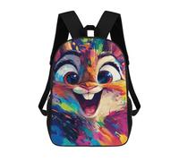 sinyumoney Sacs À Dos De 17 Pouces Colorful Rabbit Art Print-4 Sac D'école Imprimé En 3D Pour Garçons (primaire Et Collège)