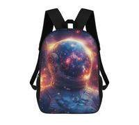 sinyumoney Sacs À Dos De 17 Pouces Cosmic Astronaut Helmet-13 Sac D'école Imprimé En 3D Pour Garçons (primaire Et Collège)