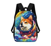 sinyumoney Sacs À Dos De 17 Pouces Cosmic Canine Explorer-2 Sac D'école Imprimé En 3D Pour Garçons (primaire Et Collège)