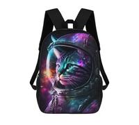 sinyumoney Sacs À Dos De 17 Pouces Cosmic Cat Astronaut Helmet Sac D'école Imprimé En 3D Pour Garçons (primaire Et Collège)