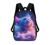 sinyumoney Sacs À Dos De 17 Pouces Cosmic Cat Dreamscape Sac D'école Imprimé En 3D Pour Garçons (primaire Et Collège)